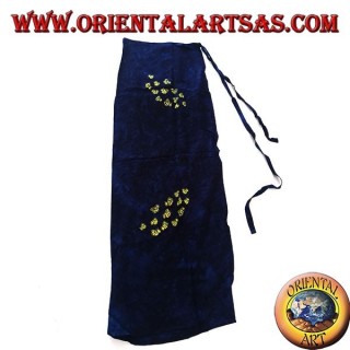 Blue sarong skirt with drawings of yellow bee swarms