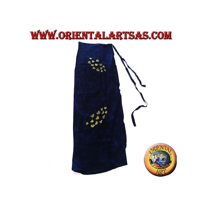 Blue sarong skirt with drawings of yellow bee swarms