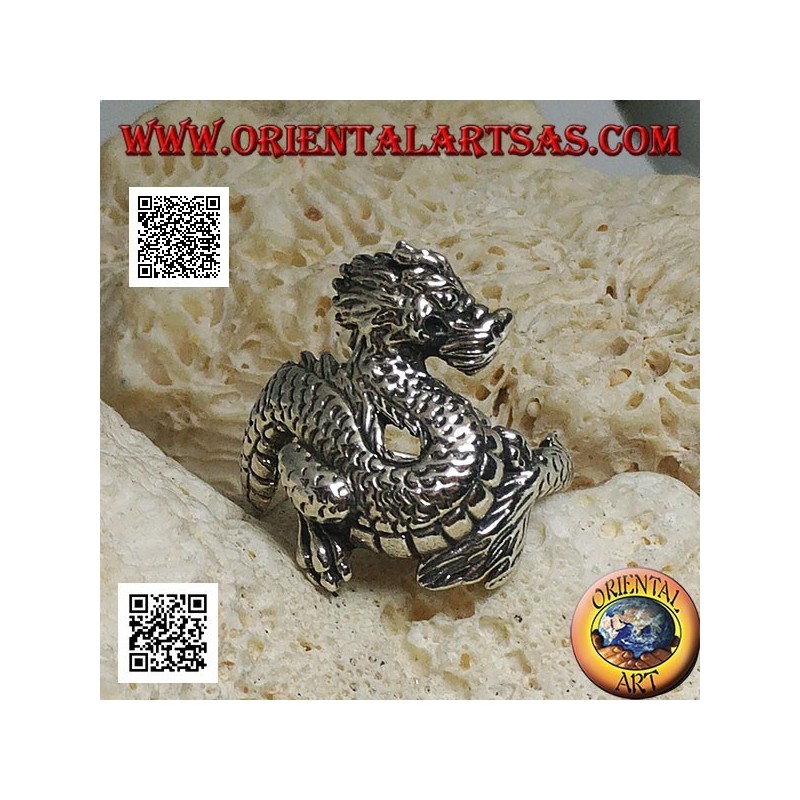 Anillo de plata, dragón Lindworm (mitología nórdica) bigotudo