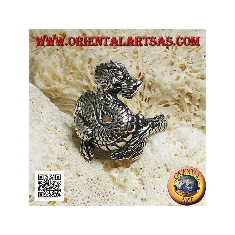 Anillo de plata, dragón Lindworm (mitología nórdica) bigotudo