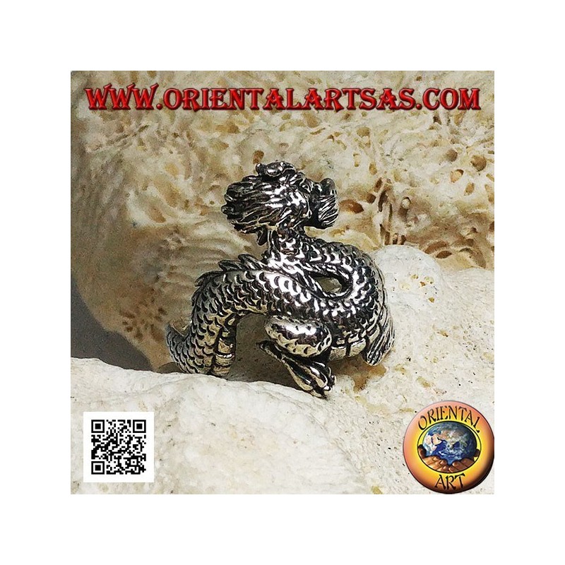 Anillo de plata, dragón Lindworm (mitología nórdica) bigotudo