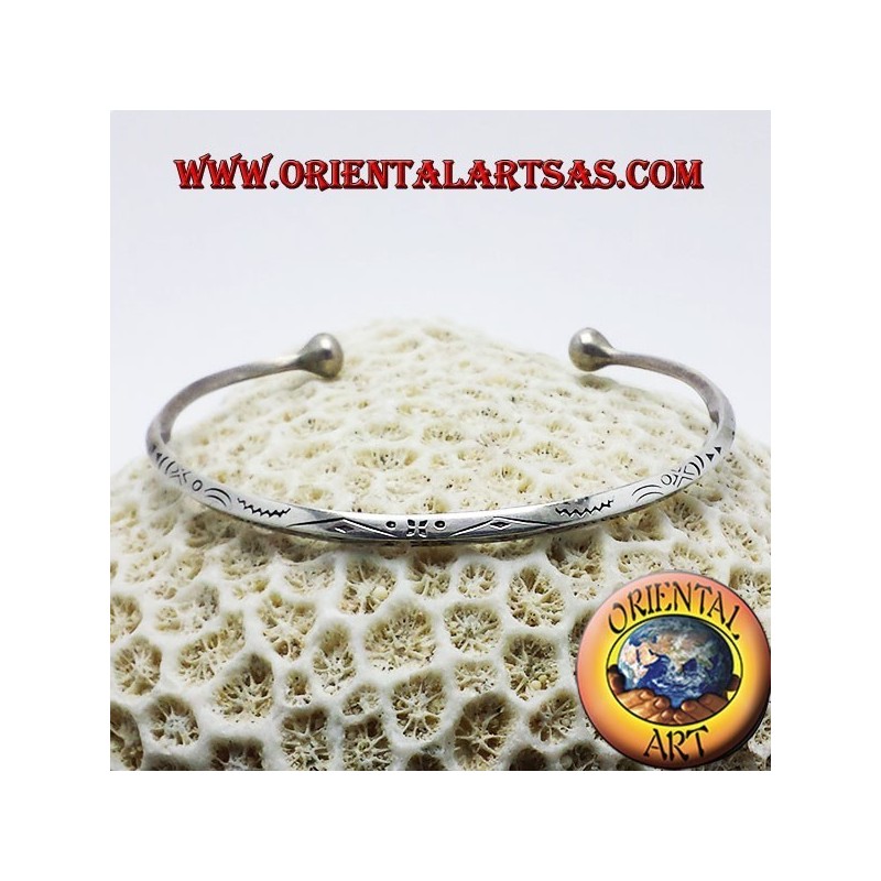 triangular rigid bracelet handmade silver