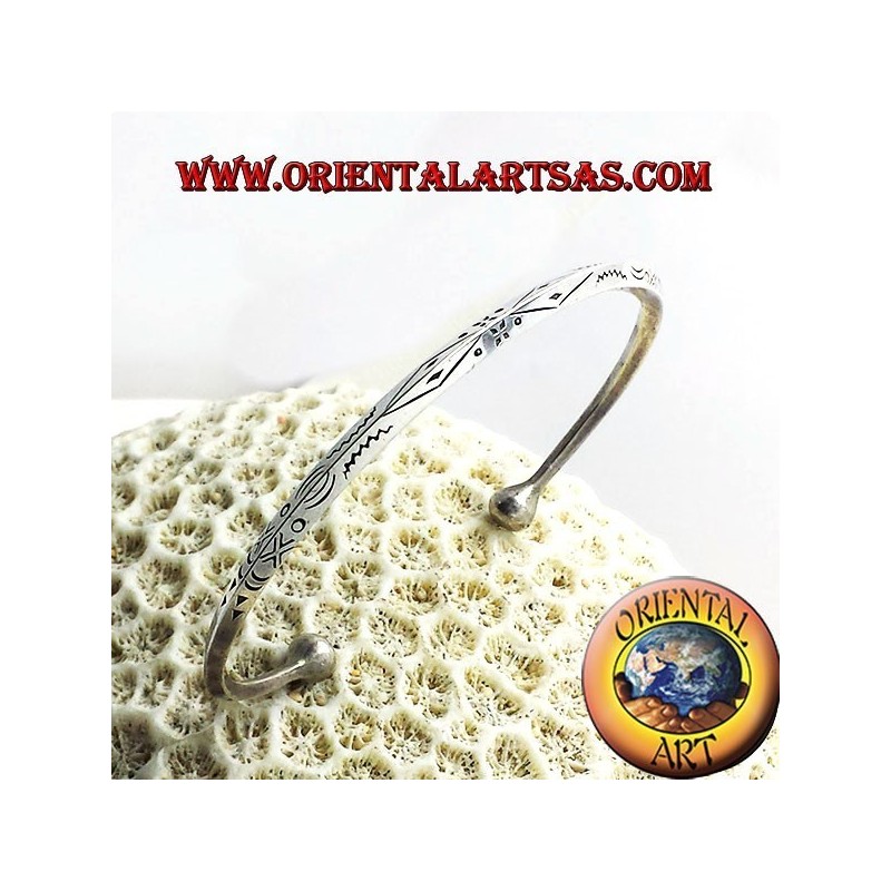 triangular rigid bracelet handmade silver