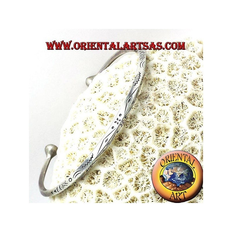 triangulaire rigide à la main bracelet en argent