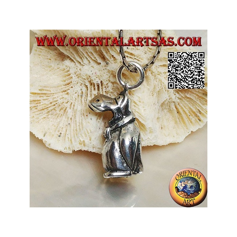 Colgante tridimensional de plata en forma de pingüino con pajarita