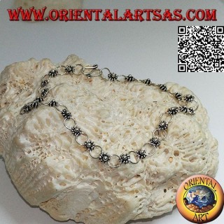 Soft silver bracelet with flowers and headbands