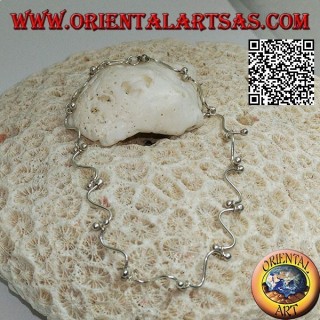 Bracelet en fil d'argent semi-rigide en forme de «S»