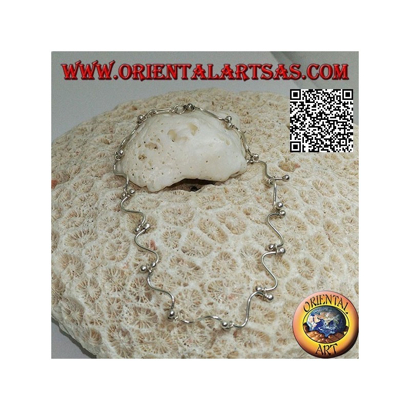 Semi-rigid silver "S" shaped wire bracelet