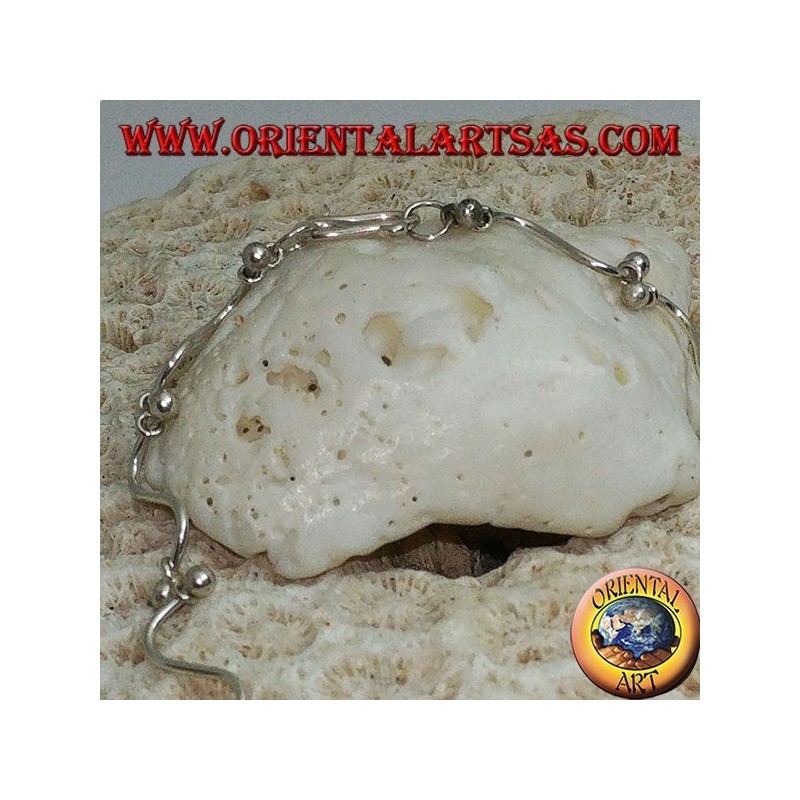 Bracelet en fil d'argent semi-rigide en forme de «S»