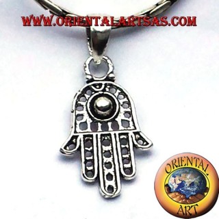 plata colgante de la mano del hamsa de Fátima