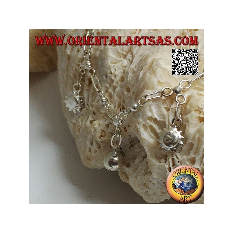 Bracelet à chaîne en argent doux avec clochettes double face uniquement