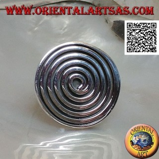 Anello in argento a scudo con spirale grande
