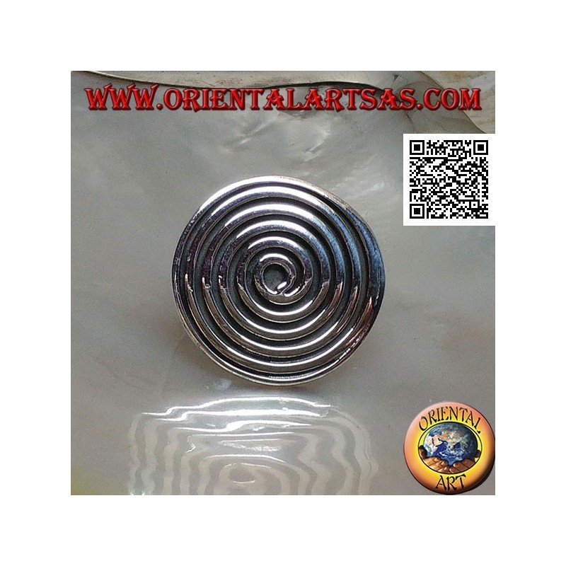 Silberner Schildring mit großer Spirale