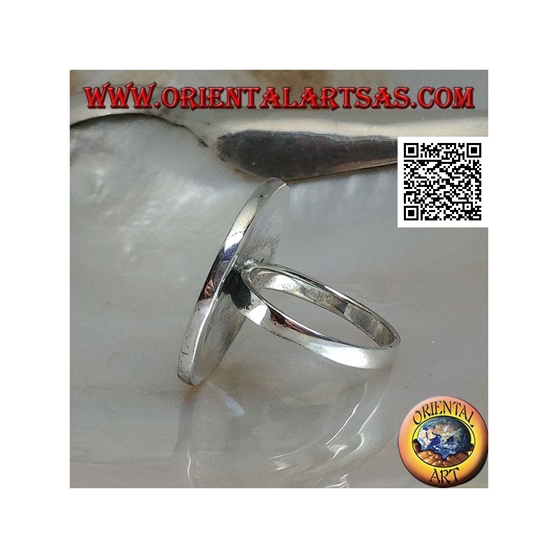 Silberner Schildring mit großer Spirale