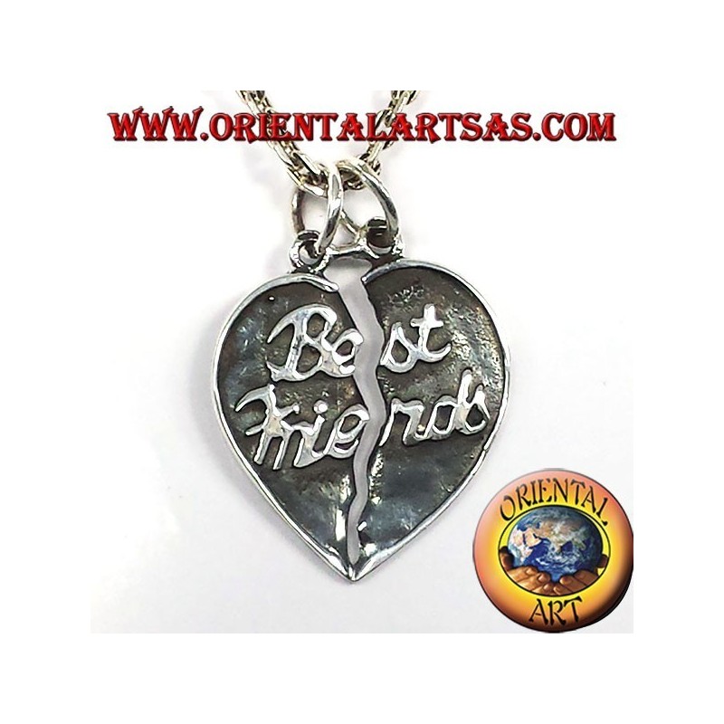 divisible face pendentif en argent meilleurs amis