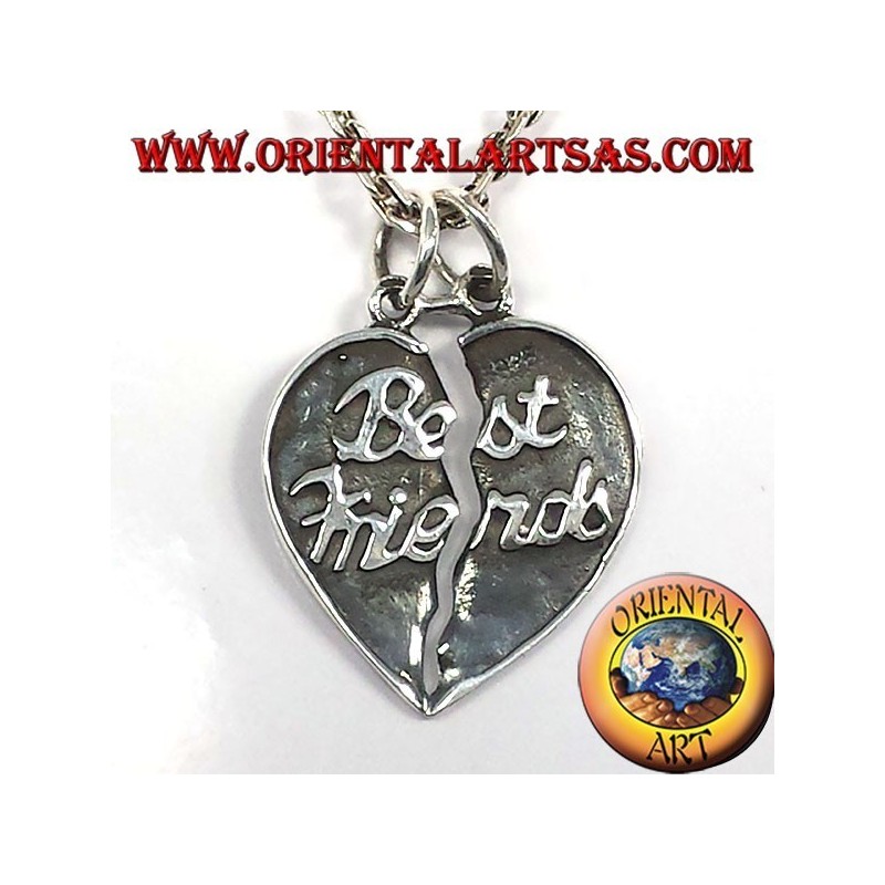 divisible face pendentif en argent meilleurs amis