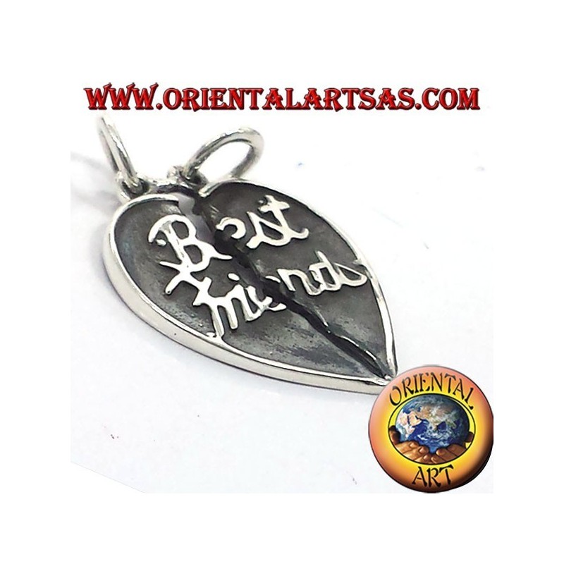 ciondolo cuore divisibile bifacciale in argento best friends