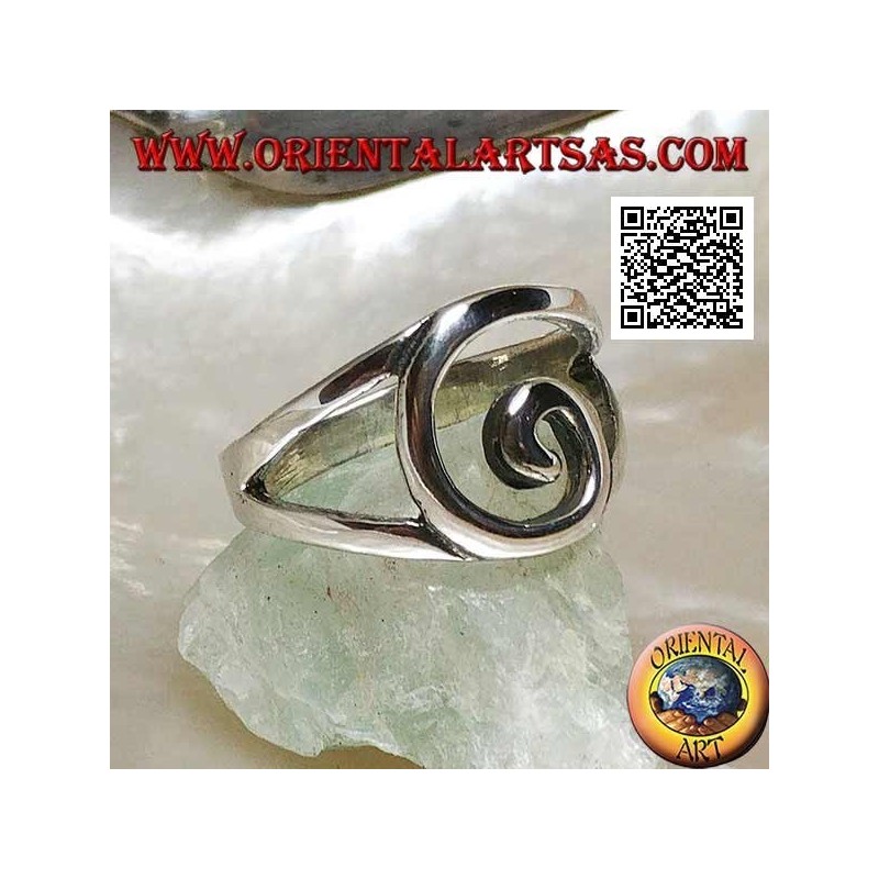 Silberring mit zentralem Spiraldraht