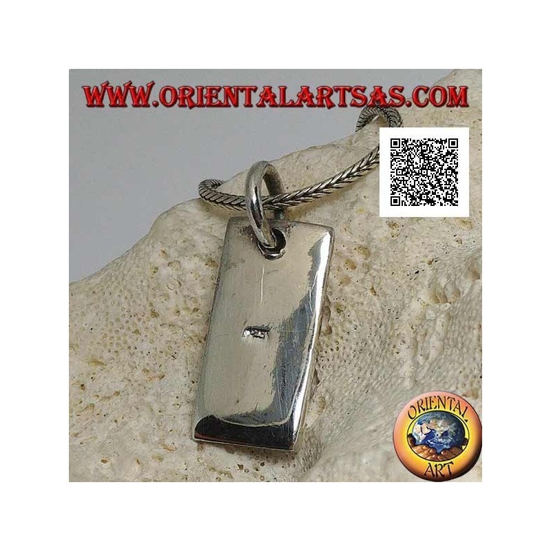 Pendentif en argent, plaque rectangulaire épaisse avec lys, figure héraldique, en haut relief dans un cercle