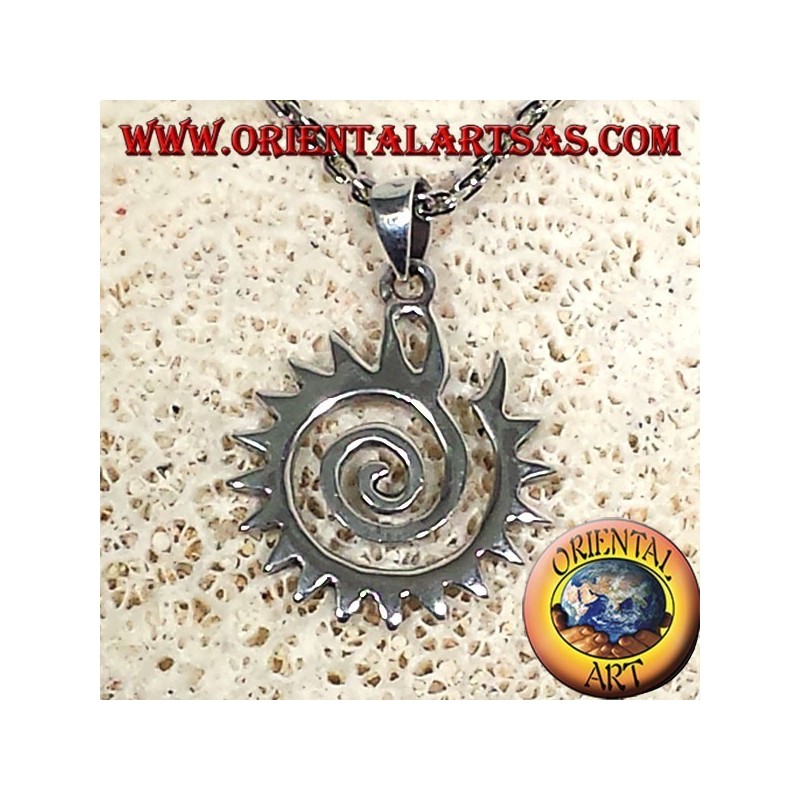 ciondolo Koru spirale dentata in argento 