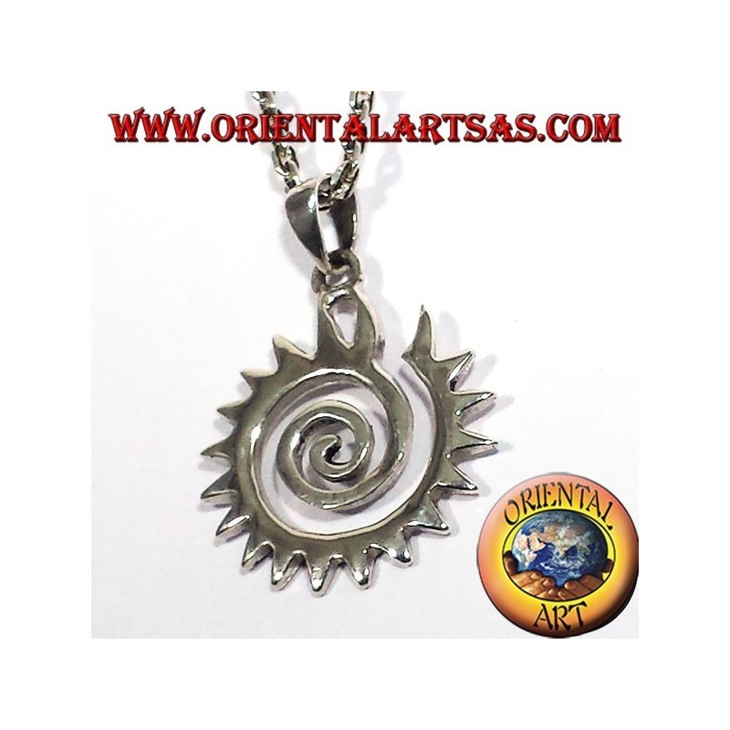 colgante en plata espiral dentada