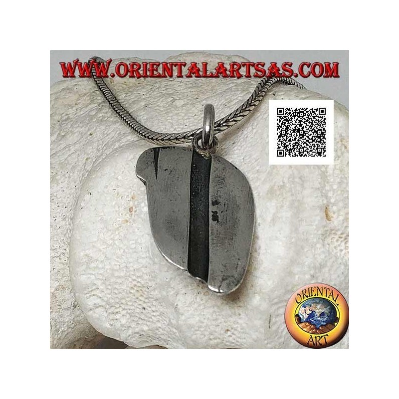 Silver medal pendant with condor (sacred bird of the Inca people) in profile in high relief