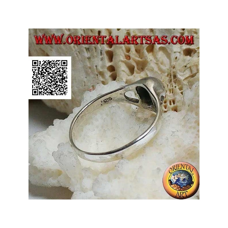 Silberring mit kleinem Schädel ohne glatten Kiefer (klein)