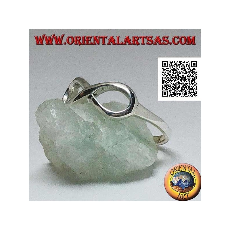 Anello in argento con simbolo nodo dell'infinito liscio arrotondato