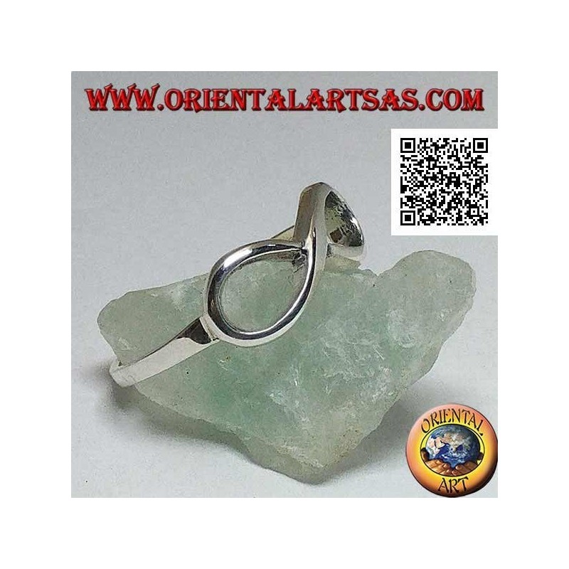 Anello in argento con simbolo nodo dell'infinito liscio arrotondato