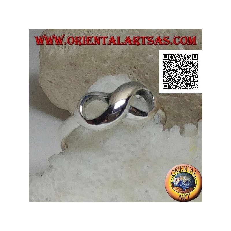 Silberring mit abgerundetem, glattem Unendlichkeitsknotensymbol (klein)