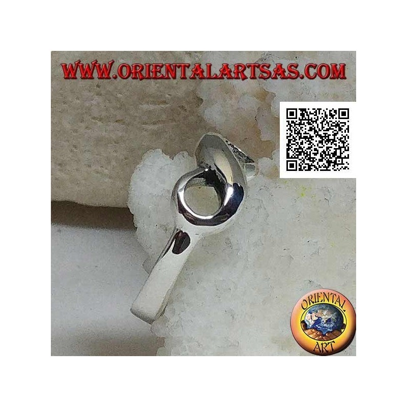 Silver ring with rounded smooth infinity knot symbol (small)