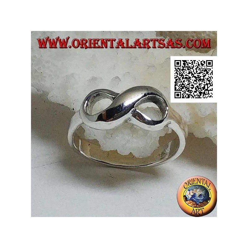 Bague en argent avec symbole de noeud infini lisse arrondi (petit)