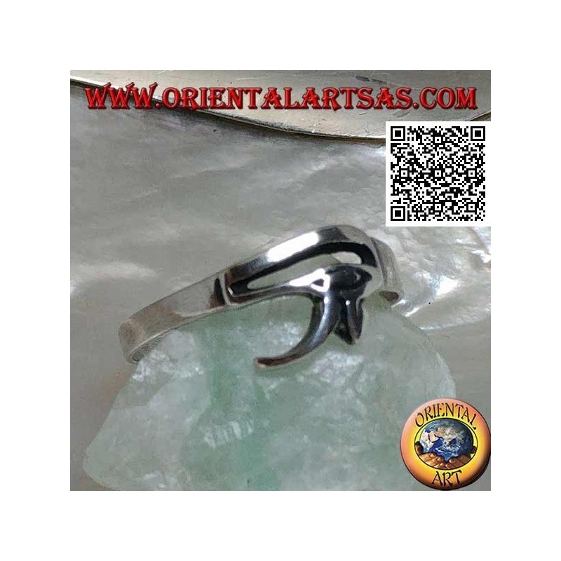 Anillo de plata suave y esencial con ojo de Horus u ojo de Ra (pequeño)