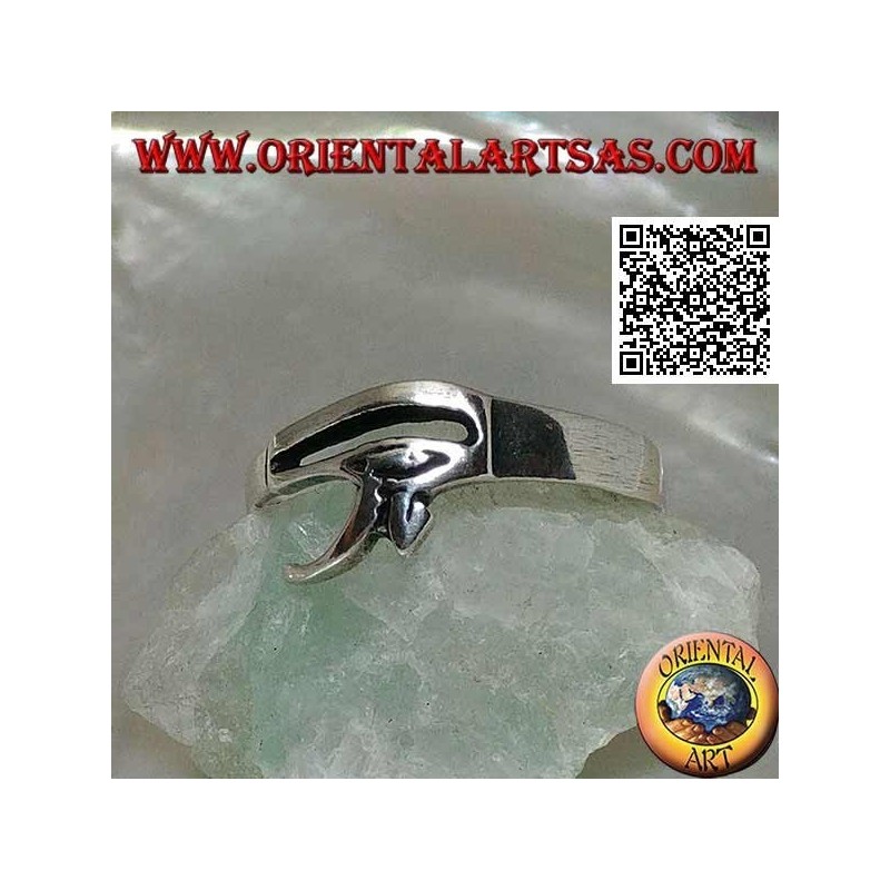 Glatter und essentieller Silberring mit Auge des Horus oder Auge des Ra (klein)