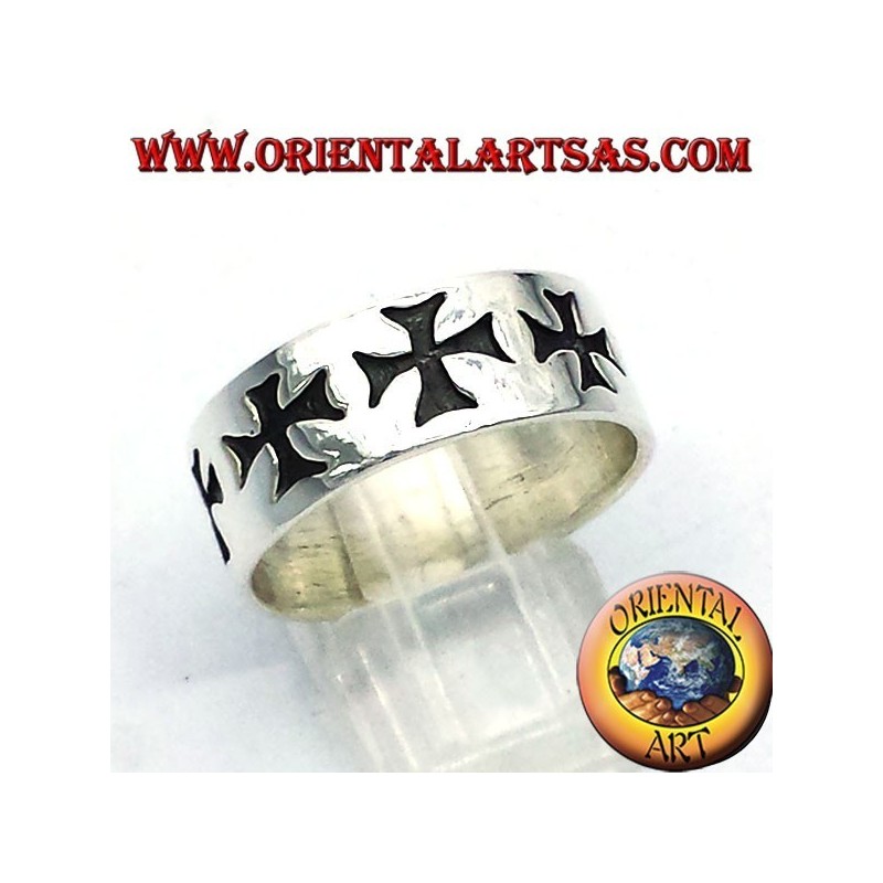 ring record cross of silver Templar