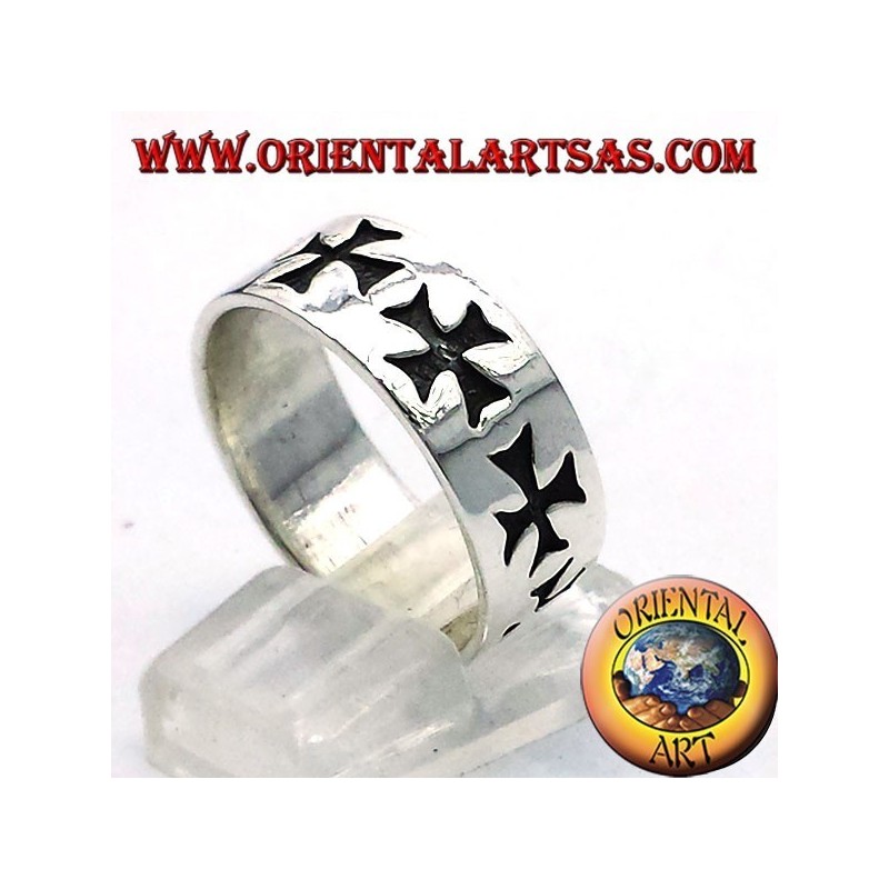 ring record cross of silver Templar