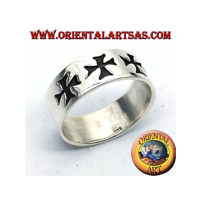 ring record cross of silver Templar