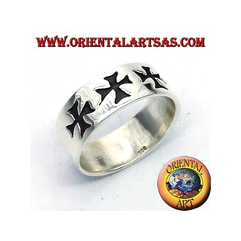 ring record cross of silver Templar