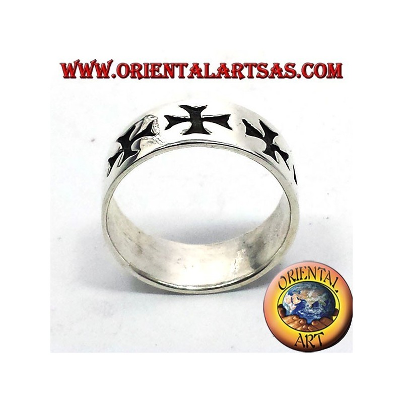ring record cross of silver Templar