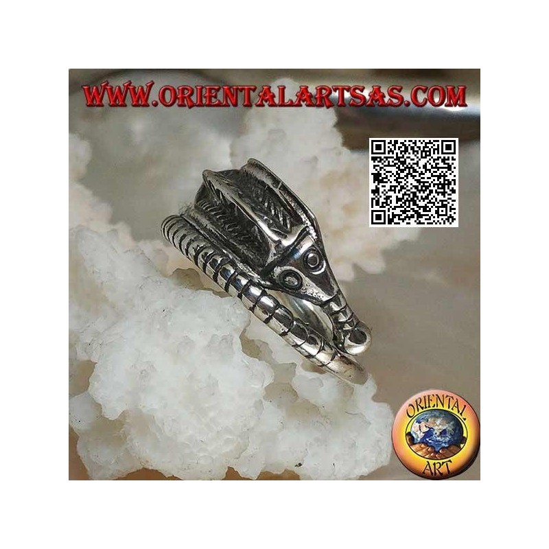 Bague en argent en forme d'hippocampe torsadé "hippocampe"