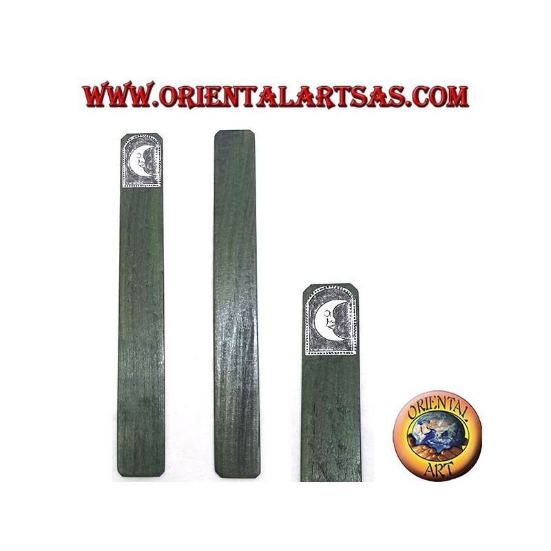 Set di 6 segnalibri stretti in legno di teak con piastra di alpacca o argentone decorata (3) 