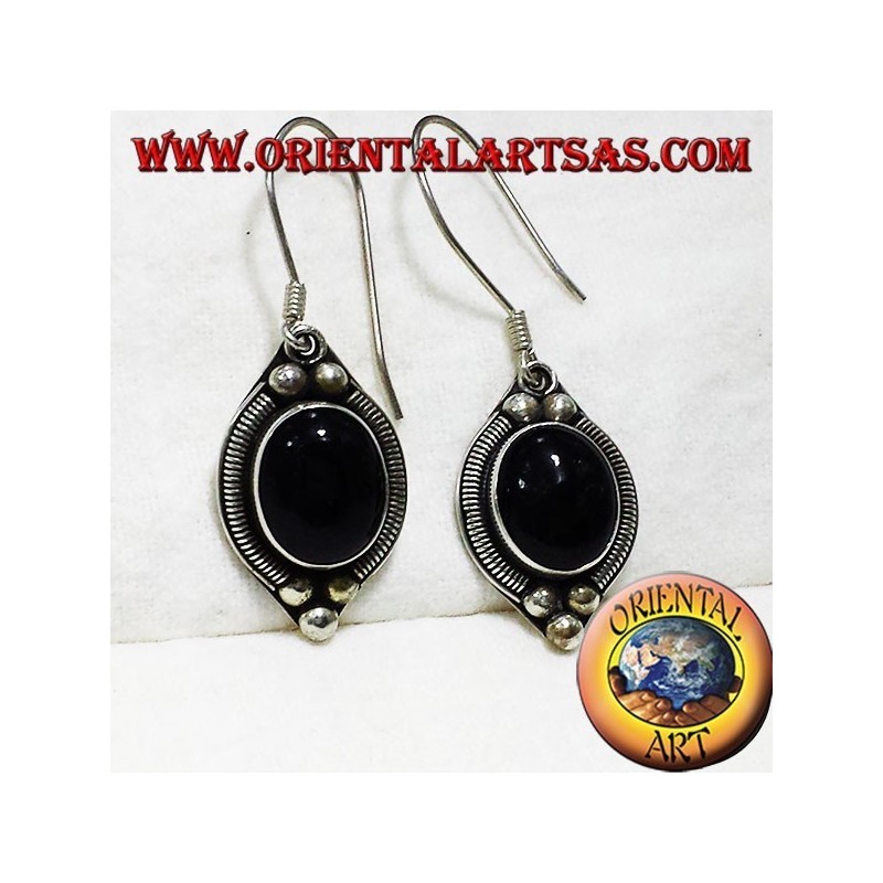 Orecchini in argento con onice Bali