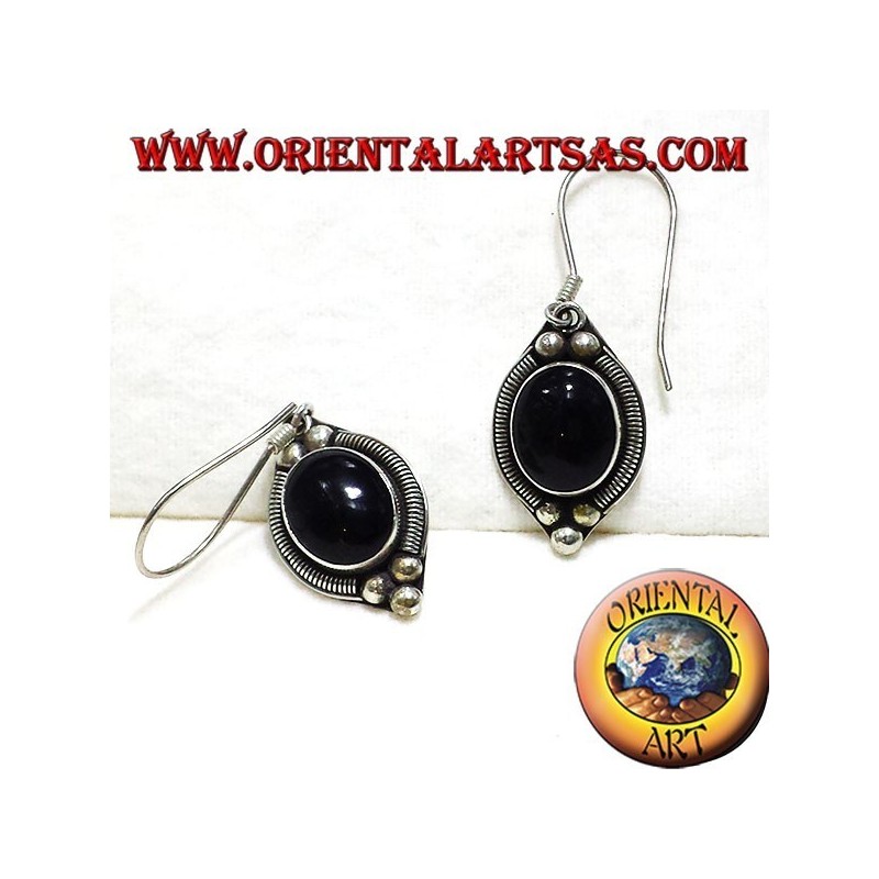 Orecchini in argento con onice Bali