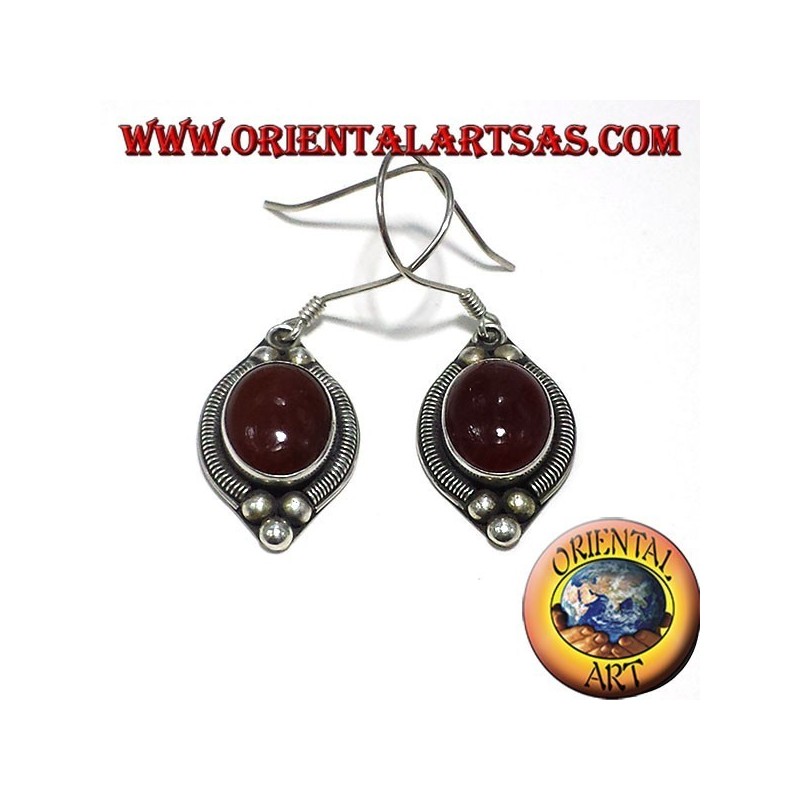 silver earring with carnelian Bali