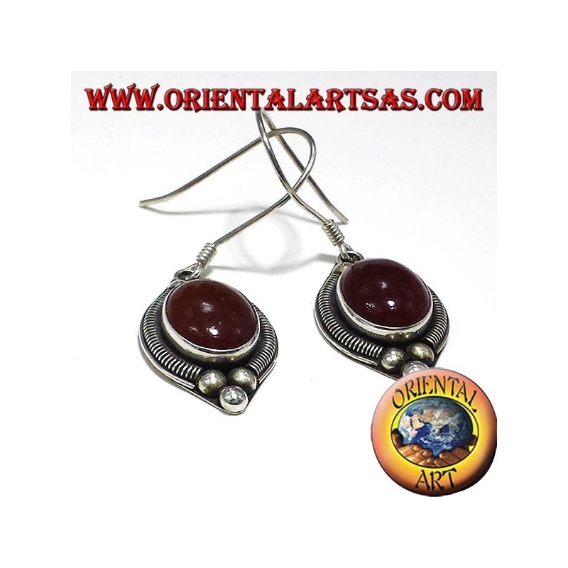 silver earring with carnelian Bali