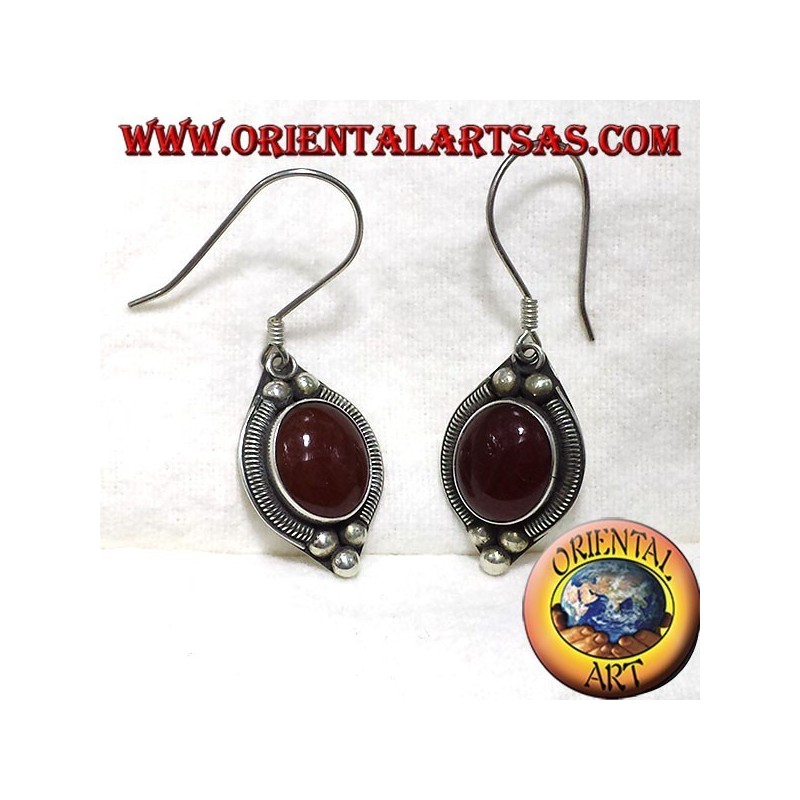 silver earring with carnelian Bali