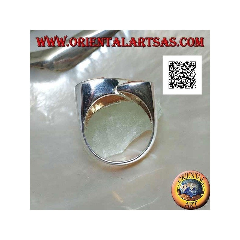 Anillo de plata rodiada con doble gota especular de circonitas champán facetadas