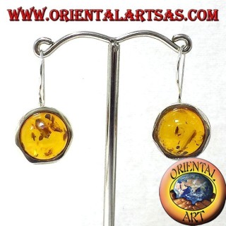Amber earrings in silver