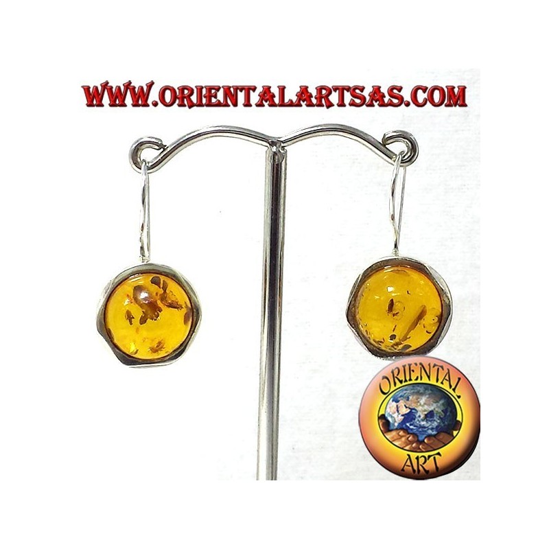 Amber earrings in silver
