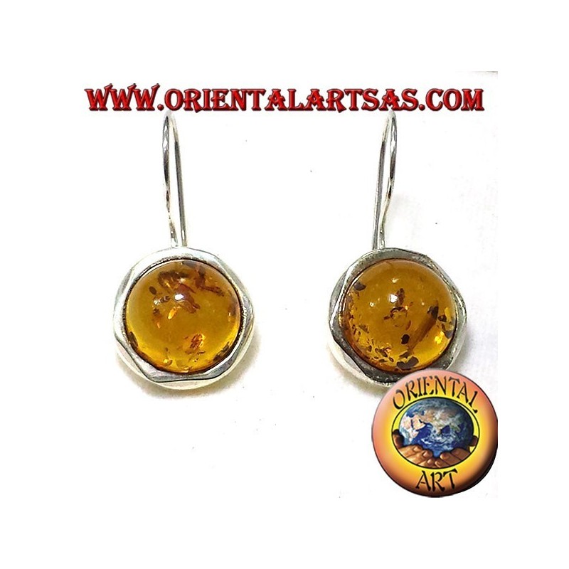 Amber earrings in silver
